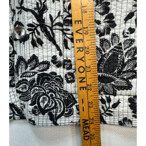 Nomadic Traders Quilted Reversible Cotton Jacket Coat S Black & White Floral - Picture 6 of 14